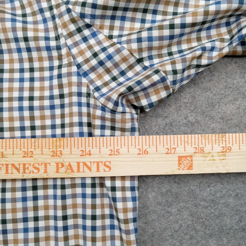 Duluth Trading Shirt Mens XL Blue Brown Plaid Button Front Long Sleeve Casual - Picture 5 of 6